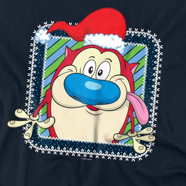 Immagine prodotto Ren & Stimpy Festive Maglietta Natale Cappello da Babbo Natale Adulto Unisex (XL)