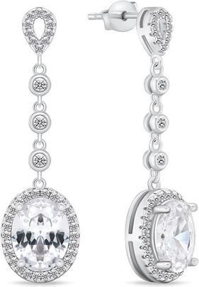Produktbild Brilio Silver - Elegant dangling silver earrings with zircons EA969W