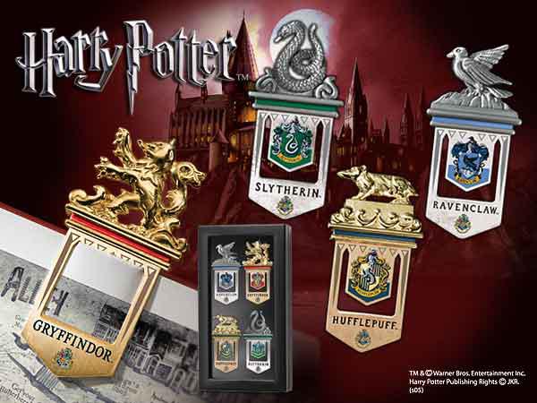 Actual product image Noble Collection Harry Potter Hogwarts bookmark set of 4
