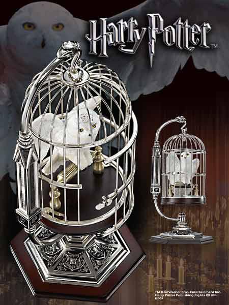 Actual product image Noble Collection Harry Potter miniature Hedwig in a cage