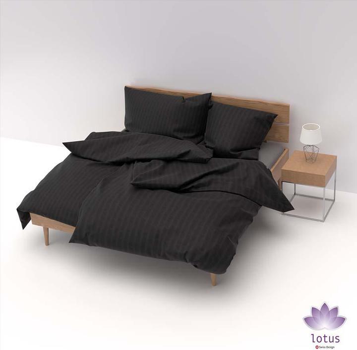 Image du produit Lotus Bettwaren Parure de lit en satin seersucker uni (Housse de couette, 160 x 210 cm)