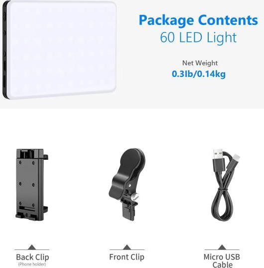 Actual product image Neewer Selfie lamp NL-60AI Bi Colour LED (Further permanent lights)