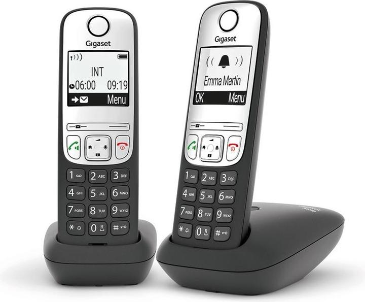 Gigaset Telefono A690 Duo Czarno-srebrny