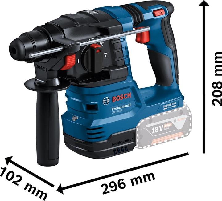 Actual product image Bosch Professional Cordless rotary hammer with SDS plus GBH 18V-22, L-BOXX (Rechargeable battery operated)
