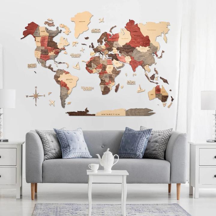 Immagine prodotto Enjoy The Wood Mappamondo in legno 3D - Decorazione da parete - Fusion / XL (120 x 200 cm) (120 x 200 cm)