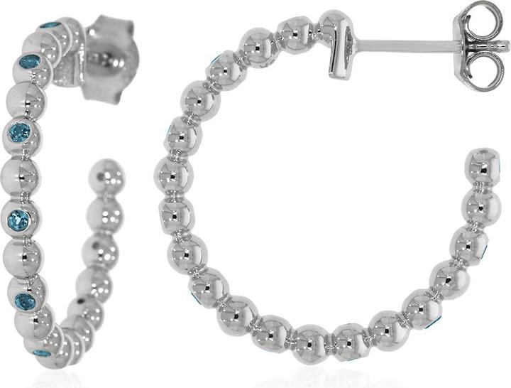 Produktbild Xen Steckcreolen mit London Blue Topas ca. 0,40 ct. rhodiniert (925 Sterling Silber)