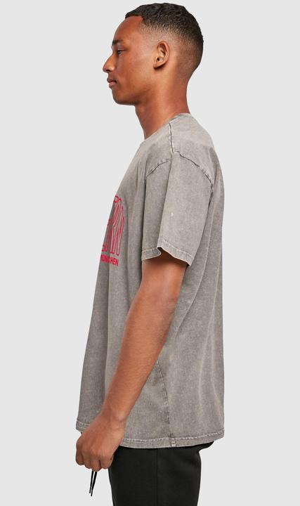 Actual product image FC Bayern München Logo Outlines Red Acid Washed Heavy Oversize Tee - 115271 (4XL)