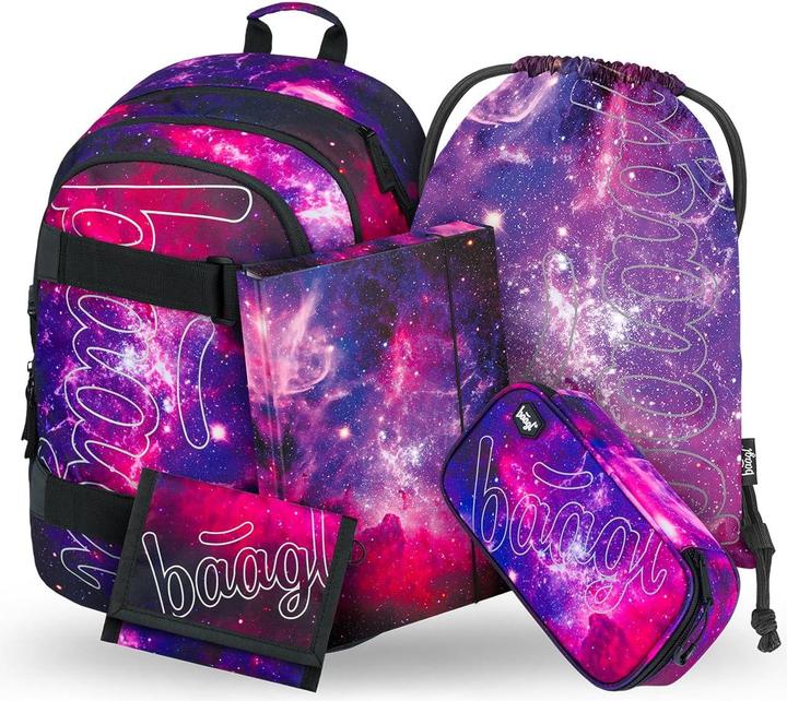 Immagine prodotto Baagl 5-teiliges Schulrucksack-Set - Skate Galaxy