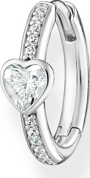 Actual product image Thomas Sabo Single Creole with Heart and White Stones Silver (925 silver)
