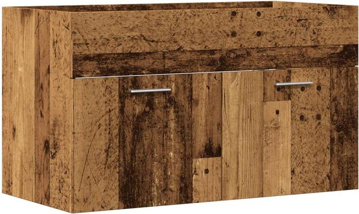 Produktbild VidaXL Waschbeckenunterschrank Unterschrank Badschrank Wandmontage Altholz-Optik