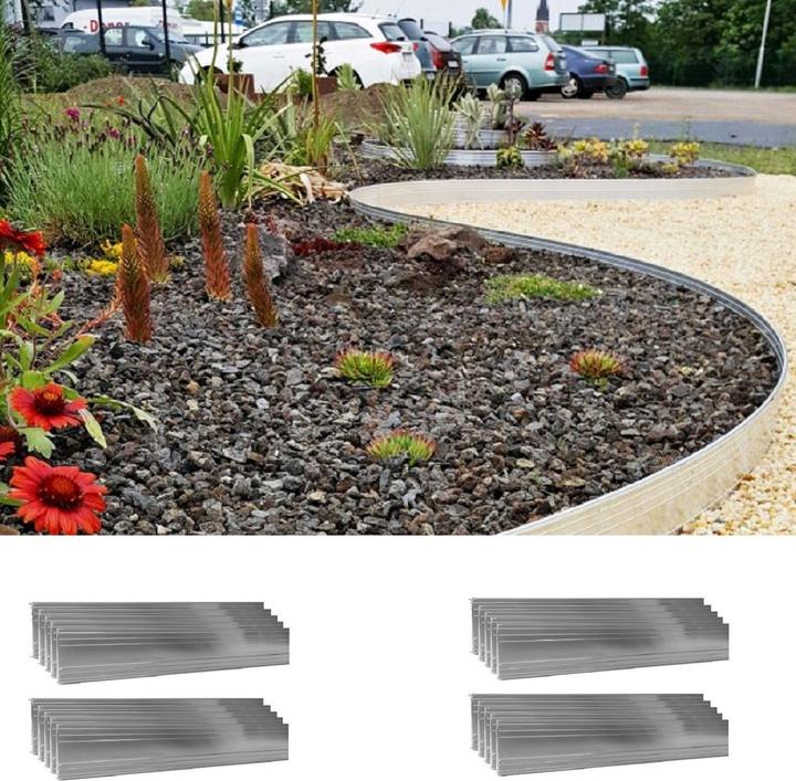 Image du produit Green Split Lot de 20 bordures de pelouse ultra-résistantes en aluminium 14cm x 1m (20m de long) | Bordure de (100 cm)