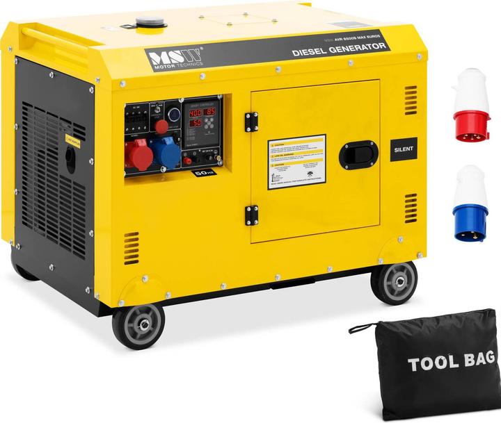 Image du produit MSW Groupe électrogène diesel - 7220 / 8500 W - 30 L - 240/400 V - mobile - AVR - Euro 5 (8500 W, 30 l)