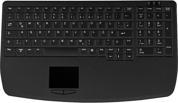 Actual product image Active Key Industry 4.0 Notebook Style Ultraflat Touchpad Keyboard with NumPad PS2 Black (DE, Cable)