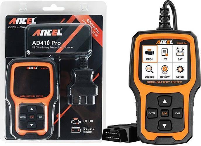 Productafbeelding Ancel 2in1 Diagnose Scanner OBD2 en Batterijtester AD410 PRO