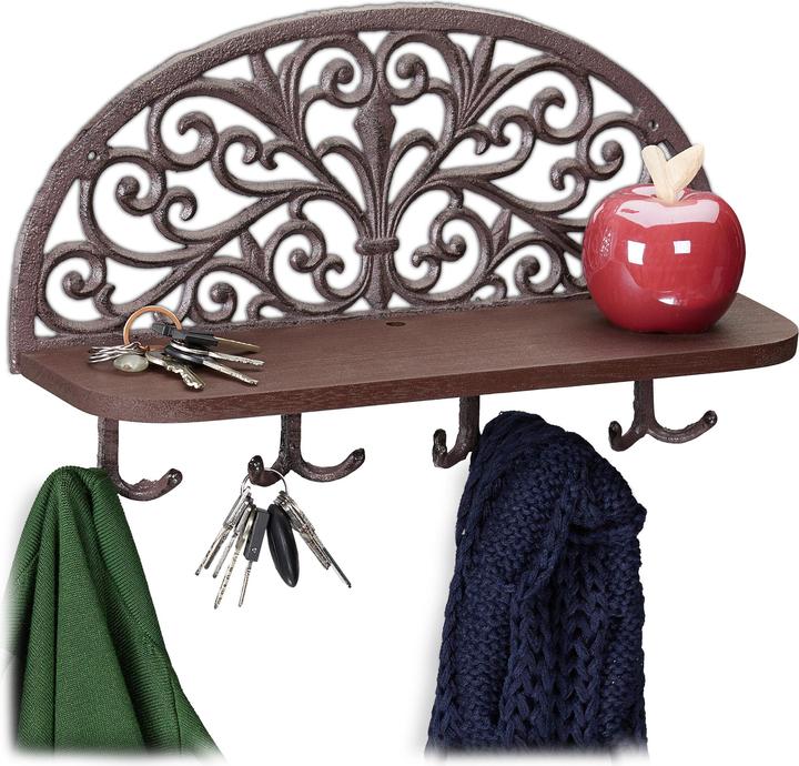 Image du produit Relaxdays Porte-manteaux mural, 4 crochets