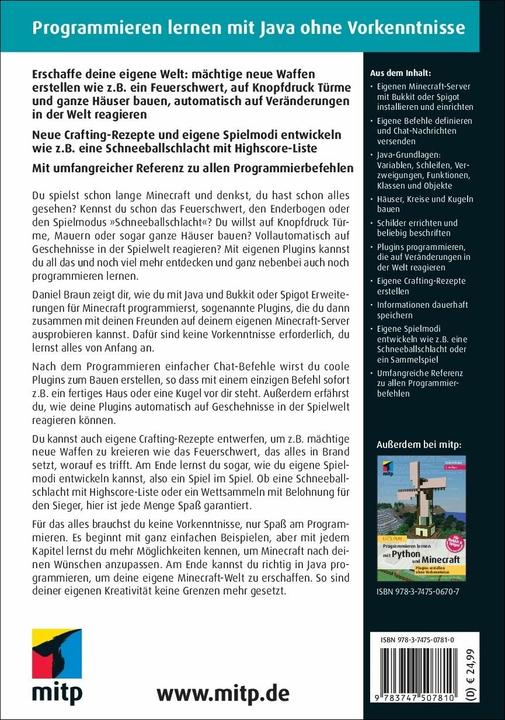 Actual product image Let‘s Play.Programmieren lernen mit Java und Minecraft (German, Brown, Daniel, 2023)