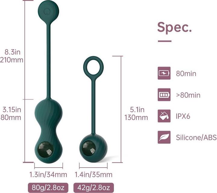 Image du produit Magic Motion Vibromasseur Crystal Duo Smart Kegel avec kit de poids