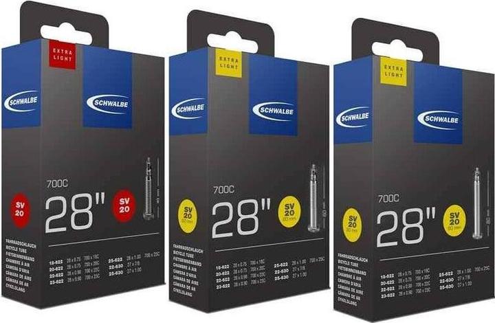 Actual product image Schwalbe SV20 Extra Light (Presta (SV), 28", 40 mm)