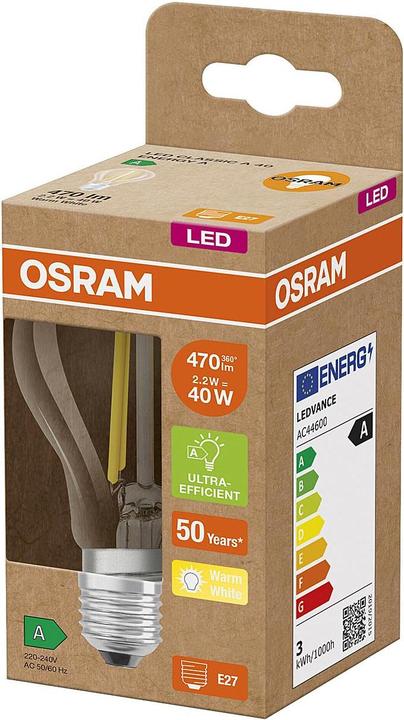 Image du produit Osram Filament Led Classic A (E27, 2.50 W, 525 lm, 1 x, A)