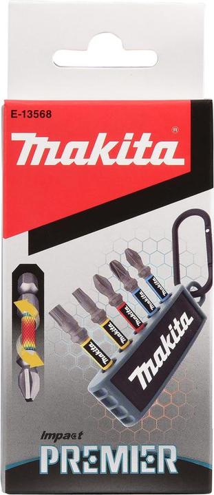 Produktbild Makita Satz Schlag-Bits 1/4" PH, PZ, TORX, 5-tlg. IMPACT PREMIER (E-13568) in Karabinerhalterung (25mm)