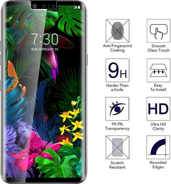 Actual product image Screenguard LG G8 ThinQ Full Screen Protective Glass Film 2.5D 9H (1 Piece, G8 ThinQ)