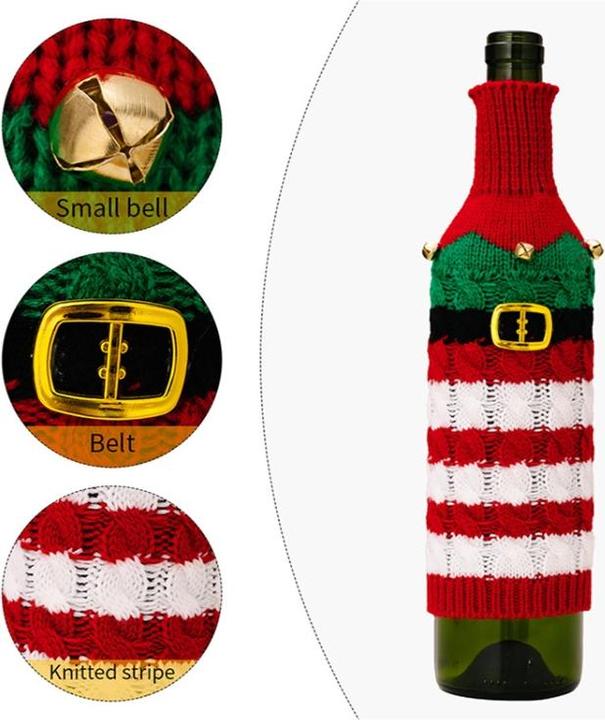 Produktbild Ueli Express Weihnachtliche Strickhülle für Weinflaschen Dekoration Elf