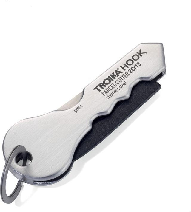 Image du produit Troika HOOK Couteau de poche avec petit anneau pour clé, gris/noir