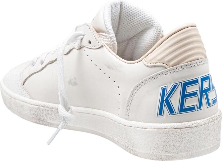 Actual product image Golden Goose ballstar sneakers in white leather with bluette star (42)