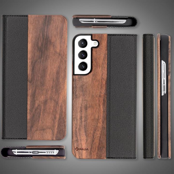 Actual product image Nalia Real wood flip case (Samsung Galaxy S22+)