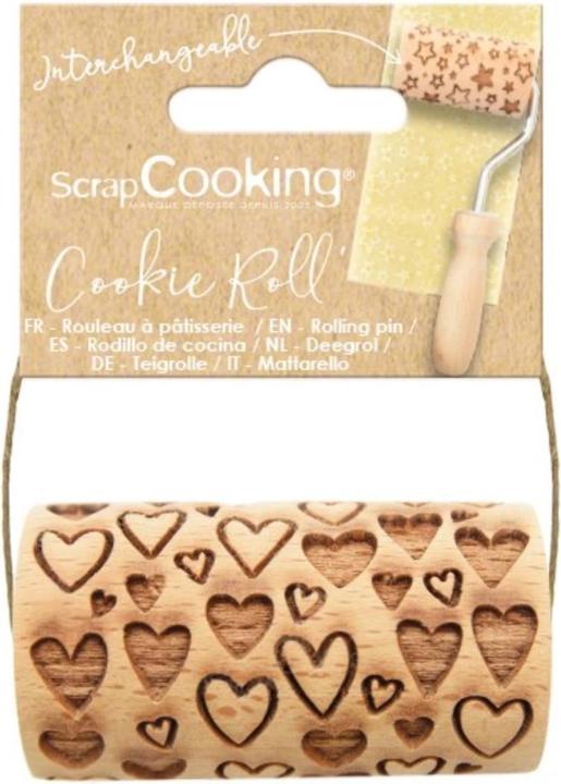 Actual product image ScrapCooking Wooden dough roller embossed, heart