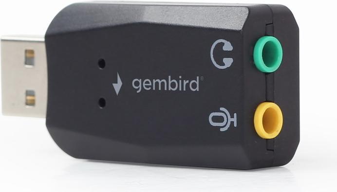 Actual product image Gembird SC-USB2.0-01 - USB 2.0 - 2 x 3.5mm - Black (USB 2.0)