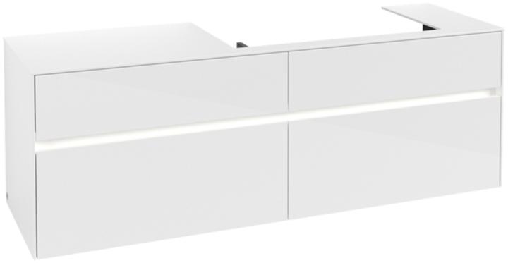 Produktbild Villeroy & Boch V&B Waschtischunterschrank COLLARO 1600x548x500mm m LED-B. Glossy White (160 x 50 x 55 cm)
