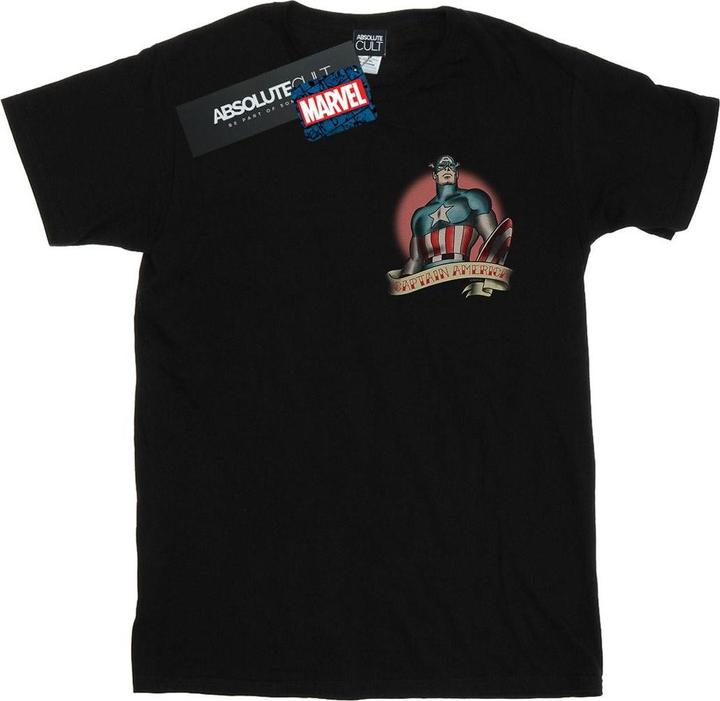 Immagine prodotto Captain America Tattoo Breast Print Maglietta Uomo (M)