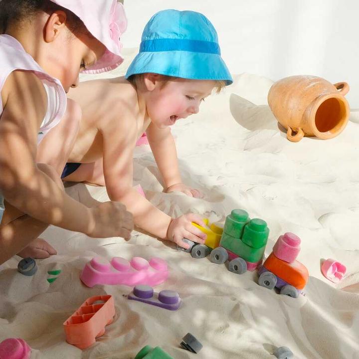 Immagine prodotto Montessori Giocattoli, giocattoli educativi, blocchi morbidi e ruote - 25 blocchi e 16 ruote