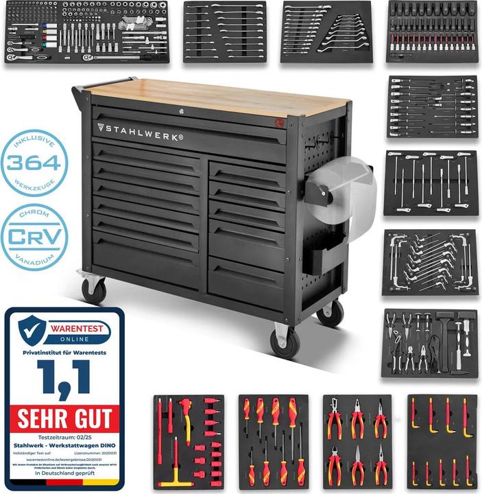 Actual product image Stahlwerk Workshop trolley DINO Tool trolley XXL Assembly trolley 364 tools CrV (364 x)