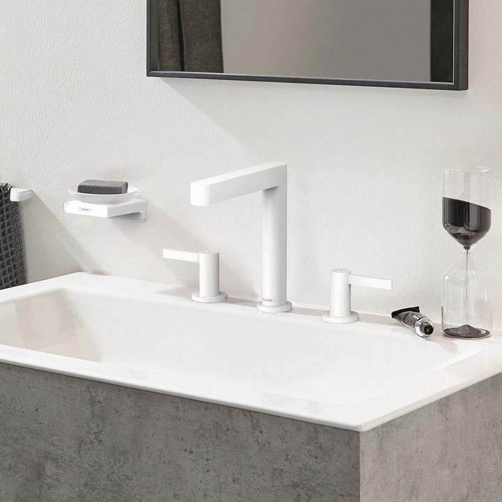 Image du produit hansgrohe HG Mélangeur lavabo 3 trous FINORIS 160 avec vidage PO 1 1/4 pouce blanc mat