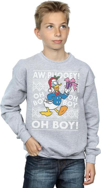 Actual product image Disney Boys Donald Duck Christmas Fair Isle Sweatshirt (140, 146)