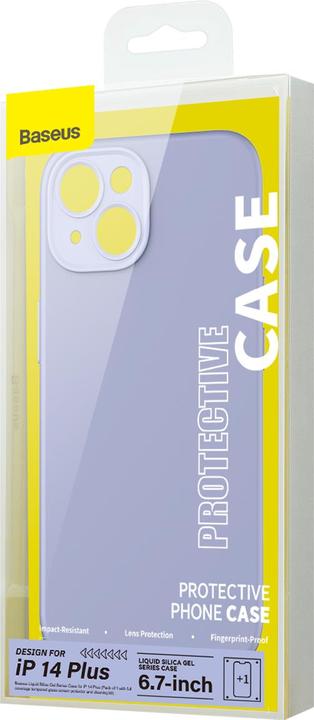 Produktbild Baseus Liquid Silica Gel Case for iPhone 14 Plus (lavender)+ tempered glass + cleaning kit (Apple iPhone 14 Plus)