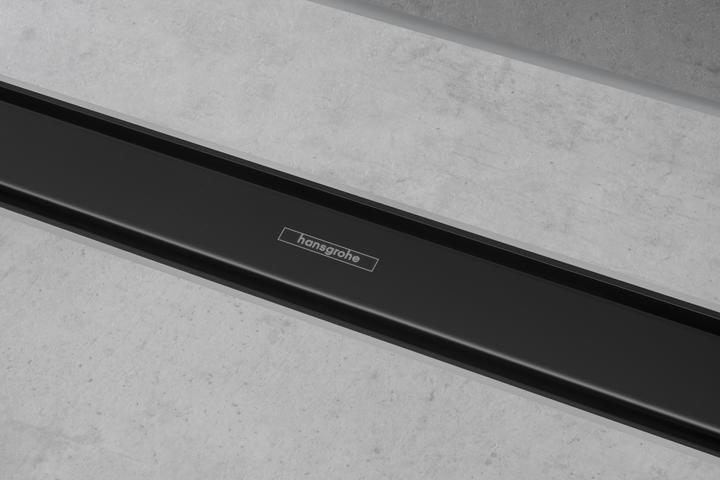 Productafbeelding hansgrohe Douchegoot RainDrain Match, met in hoogte verstelbaar frame 1000mm, mat zwart (1000 mm)