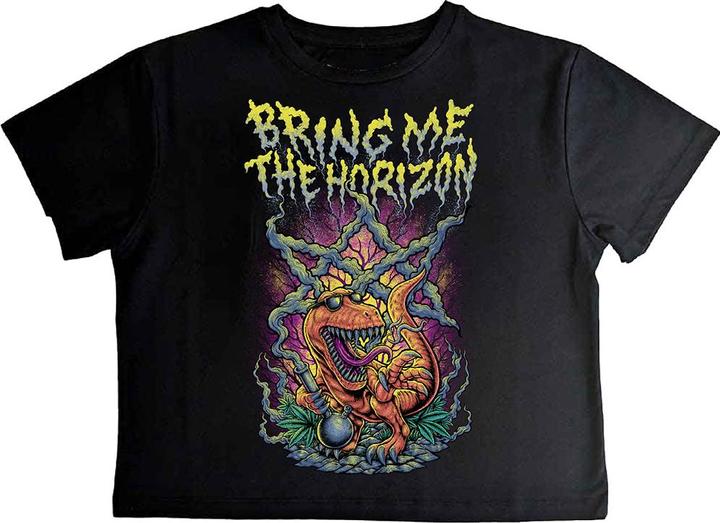 Bring Me The Horizon Smoking Dinosaur Crop Top (Girlie)