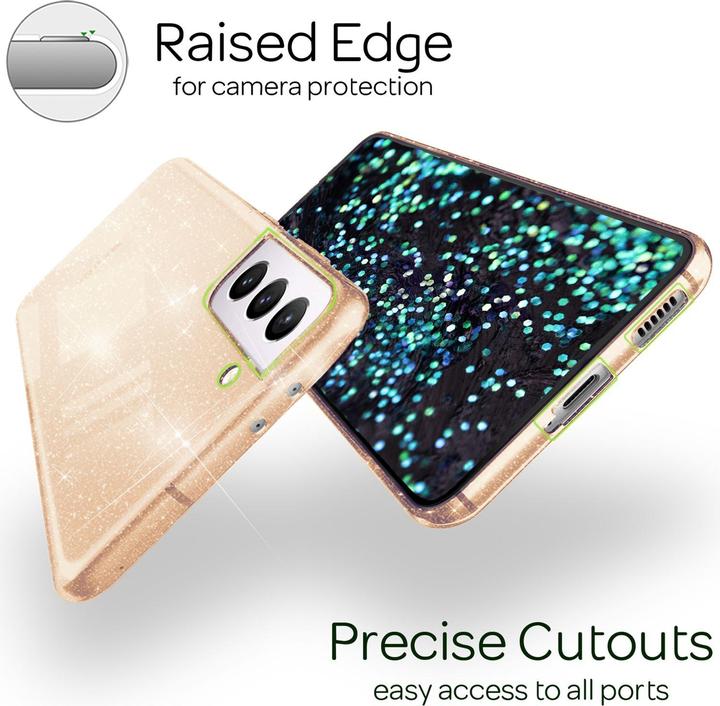 Produktbild Nalia Klare Glitzer Silikon Handyhülle (Samsung Galaxy S22+)