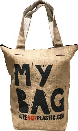 Actual product image Bekos Large Jute Shopper "My Bag" black