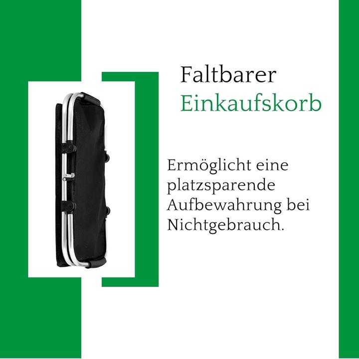 Image du produit Novaliv 2X Einkaufskorb faltbar mit Kühlfunktion 30 Liter SCHWARZ Isolierkorb mit gepolsterten Trage