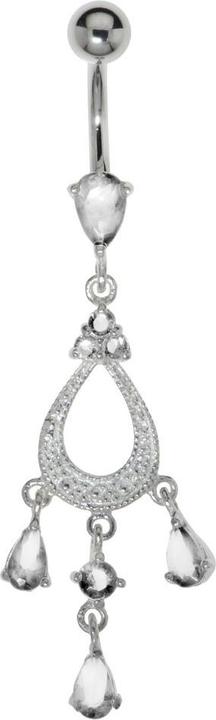 Bijouteria Bauchpiercing (Chirurgenstahl 316L, Silber 925, Zirkonia)