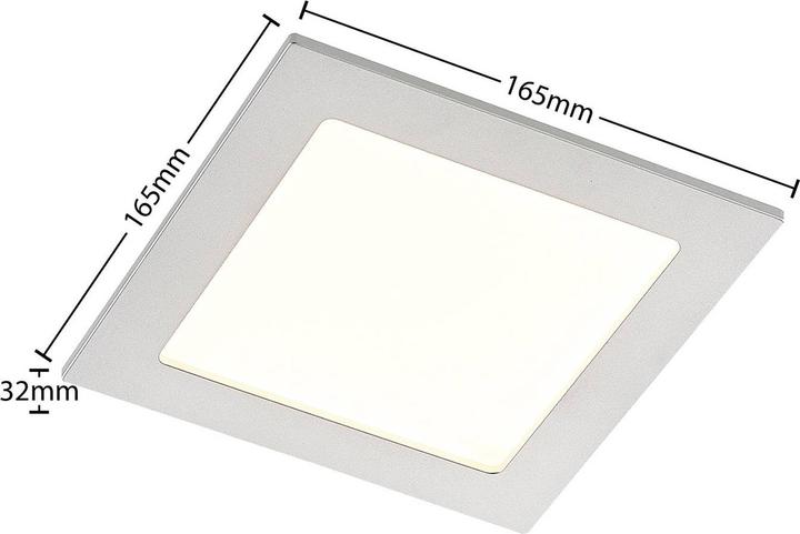 Produktbild Prios Helina LED-Einbaulampe, silber, 16,5 cm (820 lm)
