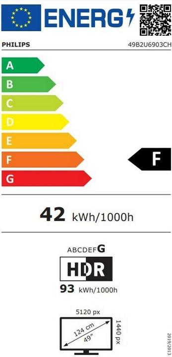 Energie-Label Philips 49B2U6903CH (5120 x 1440 Pixel, 49")