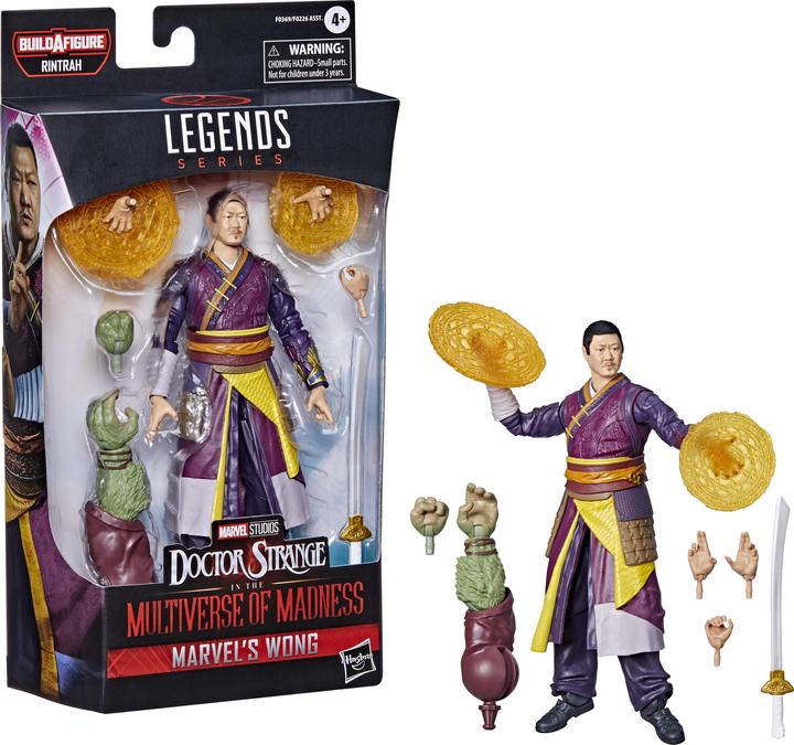 Actual product image Hasbro Legends Series Marvel's Wong Collectible Figure (15 cm), 4 Accessories and 1 Build-A-Figure Element