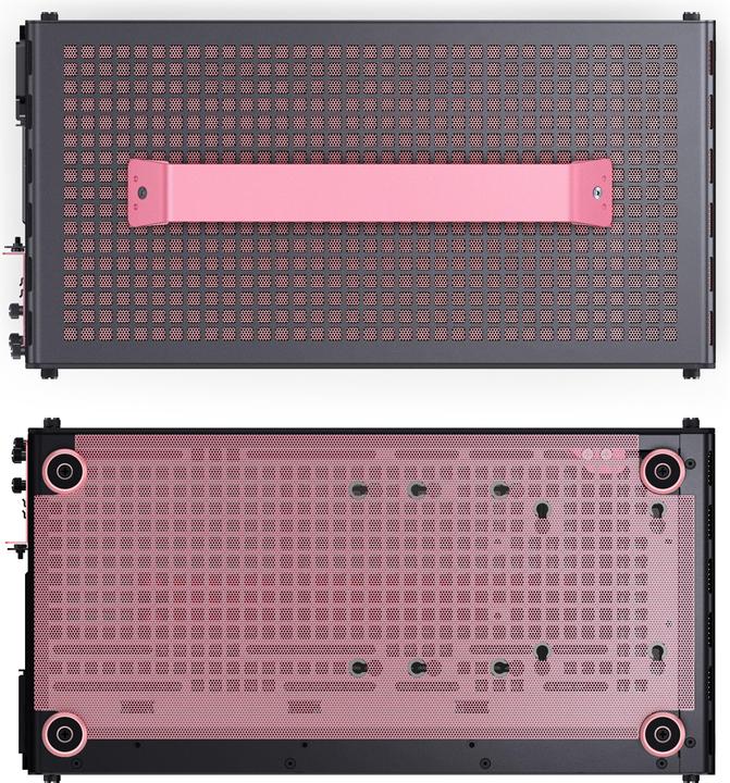 Actual product image Jonsplus MATX Handle Case Z20 - Black-Pink (mATX, Mini-ITX)