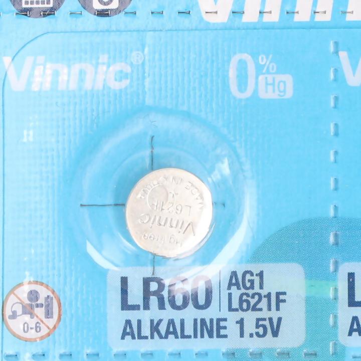 Actual product image Vinnic 10 pieces AG1 disposable alkaline battery type G1, AG1, L621, LR60 (10 pcs., LR621., 22 mAh)