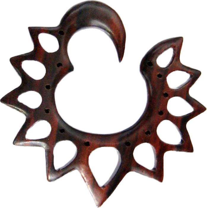Image du produit Star Piercing Poids d'oreille Crochet Tournesol en bois Narra (sans laiton, Organique)